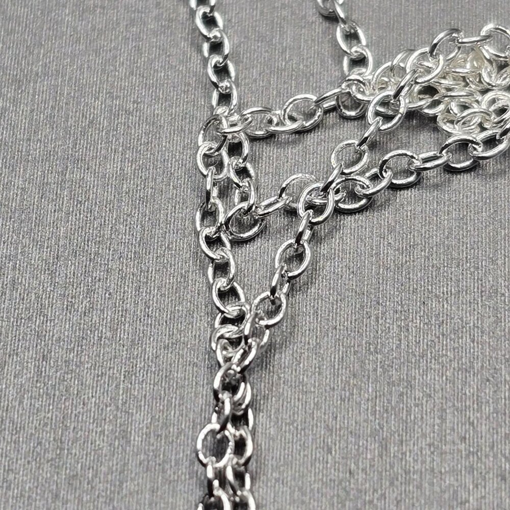 VTG JM Fisher Sterling Silver Sweetheart Locket Necklace 22" Floral Etched 1940s - Picture 9 of 15